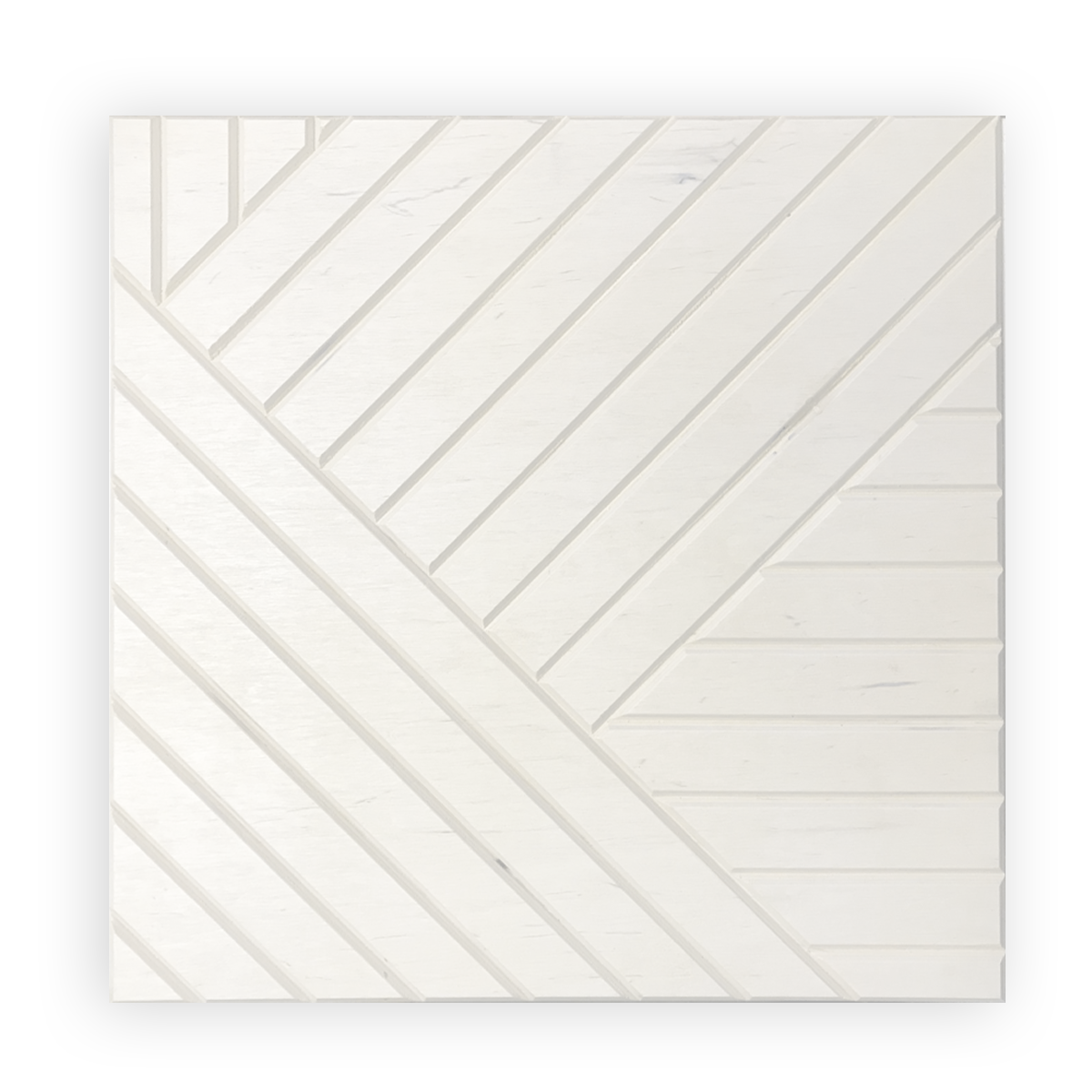 Panel ścienny frezowany drewniany WHITE 50x50 - bielony
