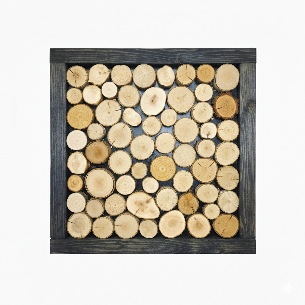 Obraz z krążków drewna 41x41 cm