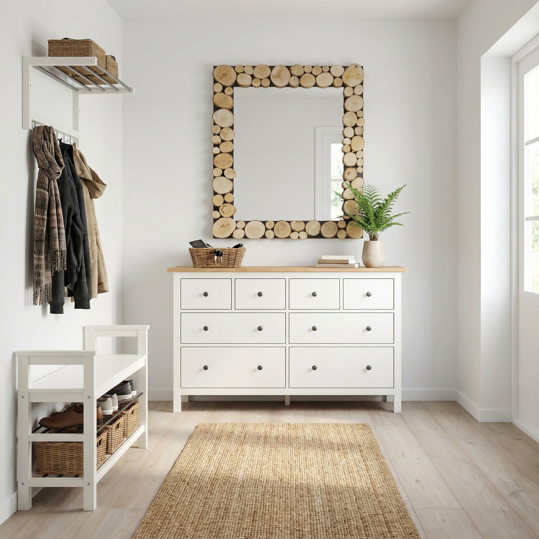 Lustro prostokątne EDGE 75x95 cm - krążki drewna