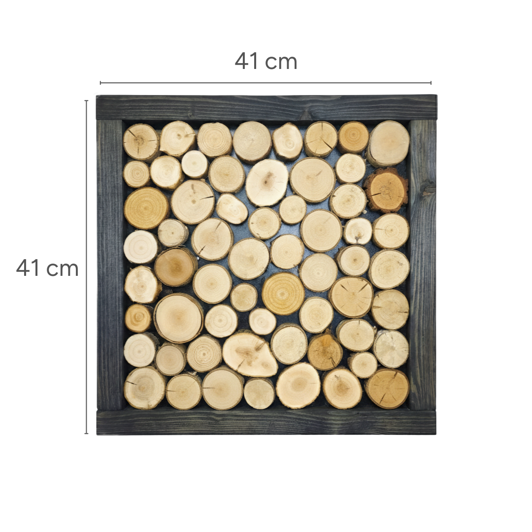 Obraz z krążków drewna 41x41 cm