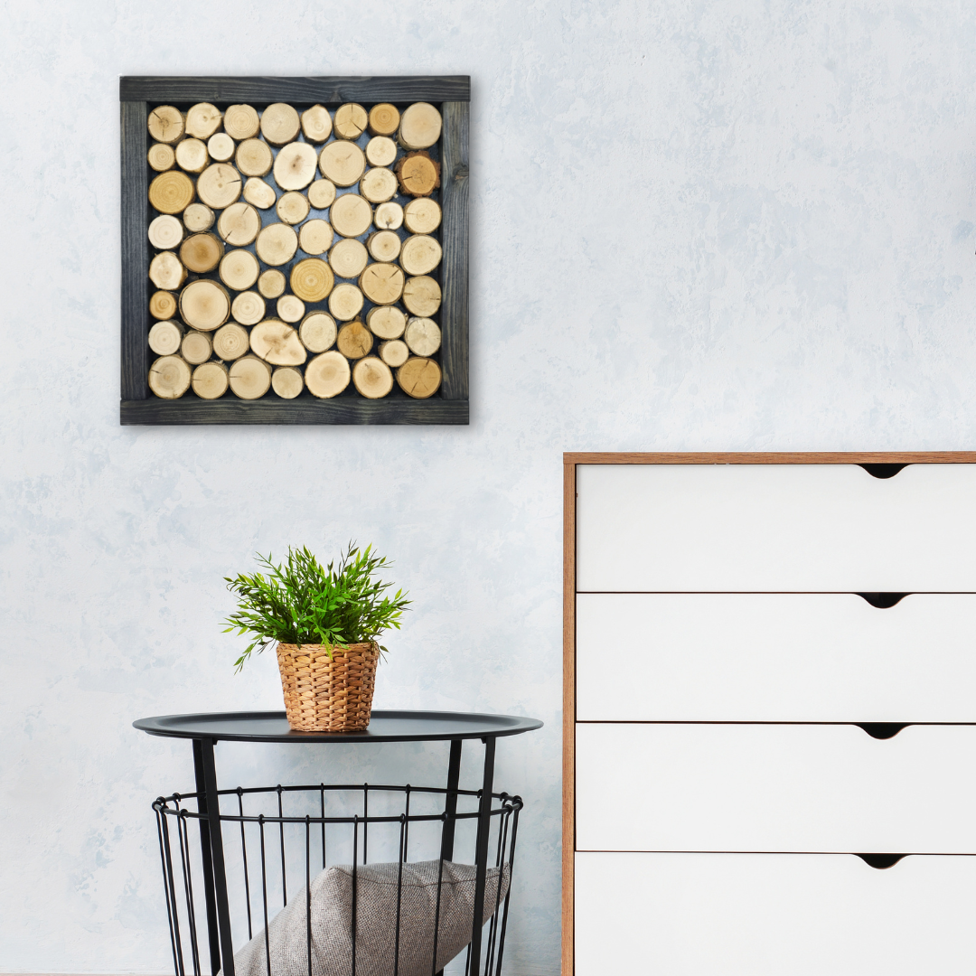 Obraz z krążków drewna 41x41 cm