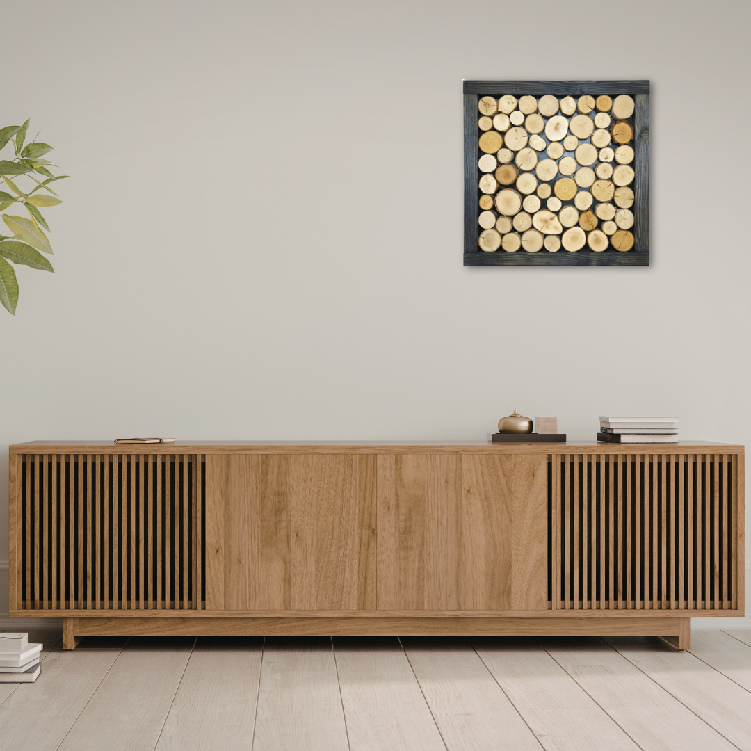 Obraz z krążków drewna 41x41 cm