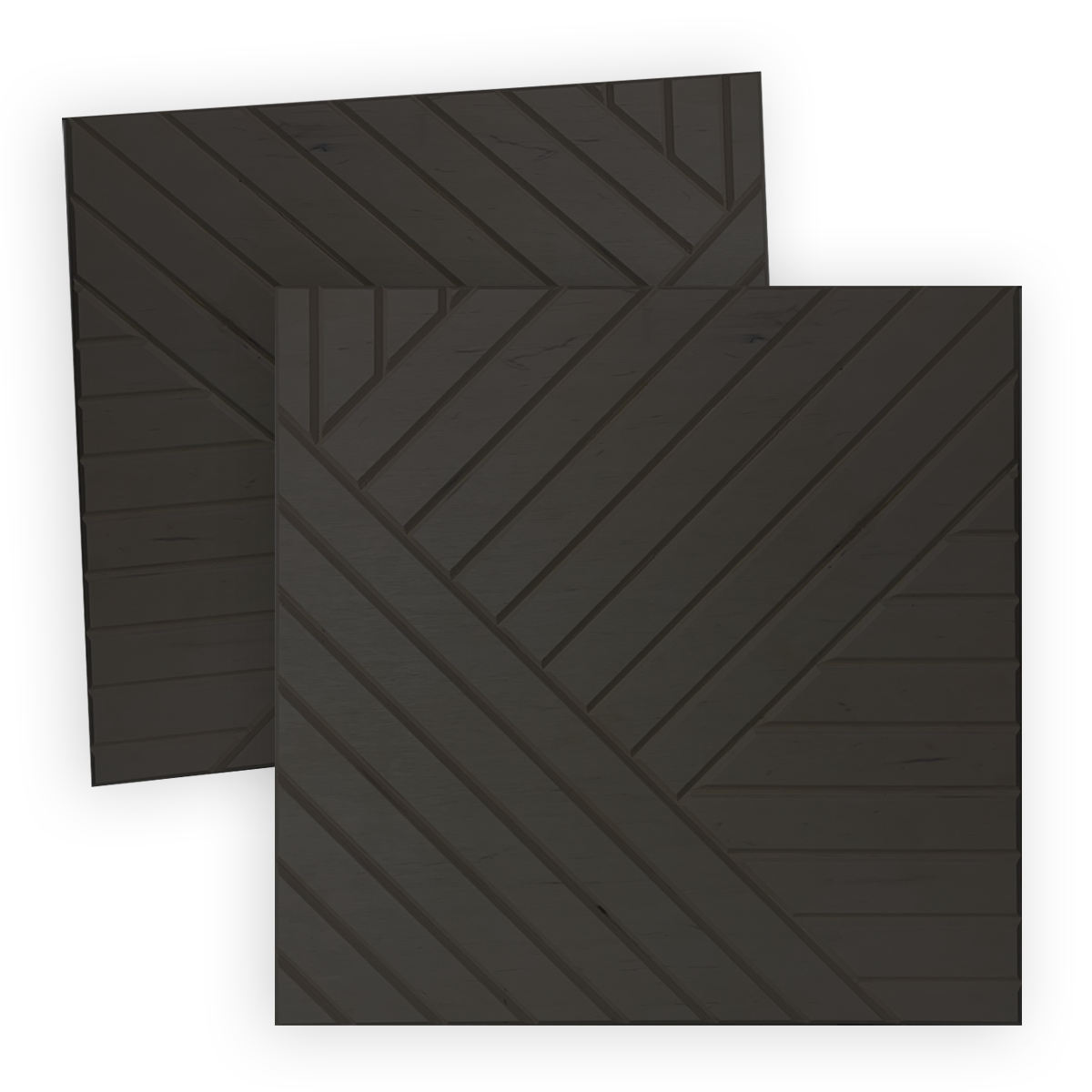 Panel ścienny frezowany drewniany HEBAN 50x50 - czarny