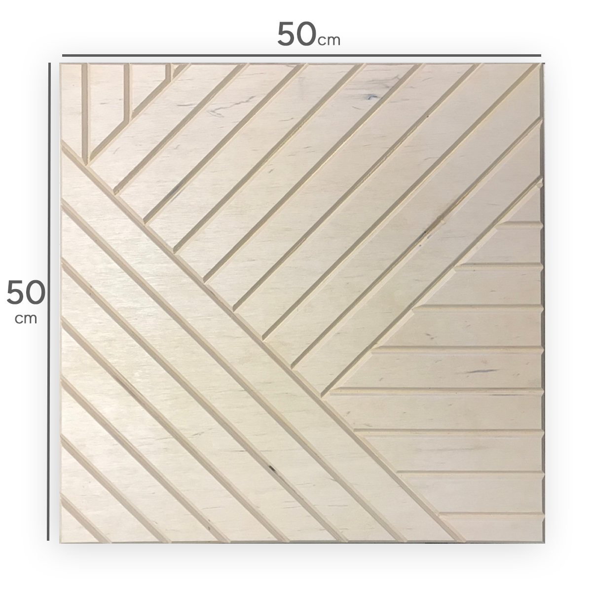 Panel ścienny frezowany drewniany NATURE 50x50 - nielakierowany